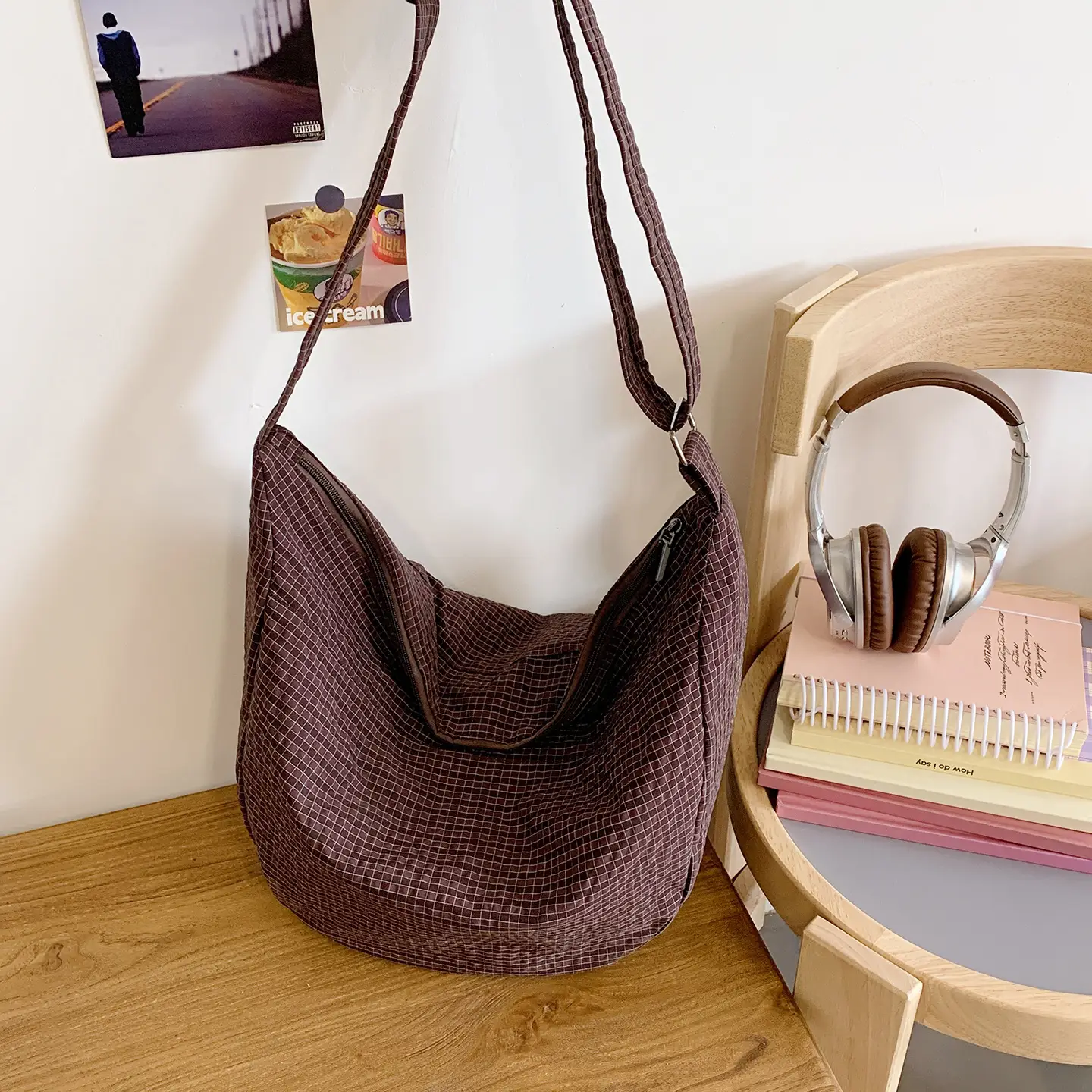 Women Crossbody Bag Gray Nylon Summer 2025 - Image 3