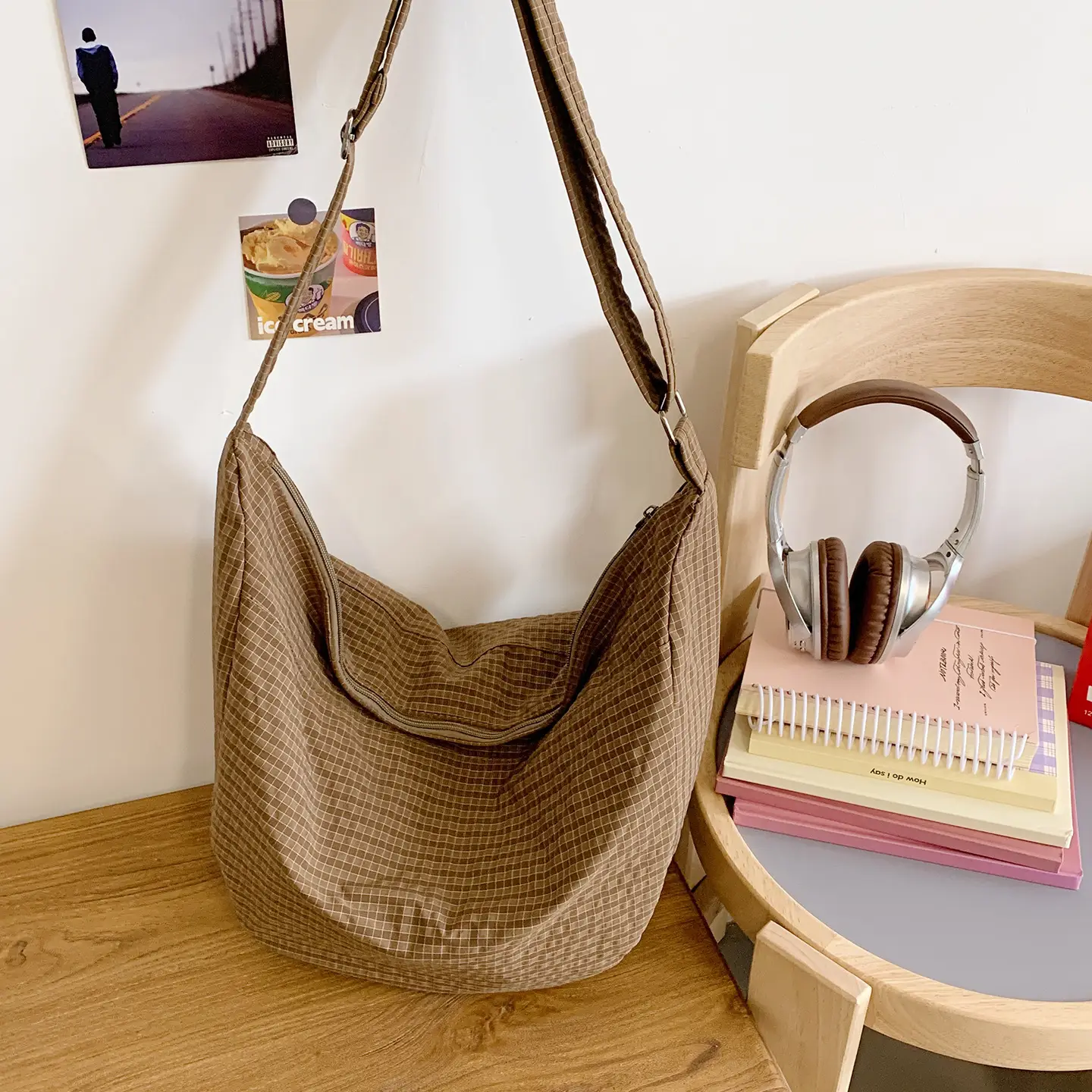 Women Crossbody Bag Gray Nylon Summer 2025 - Image 4