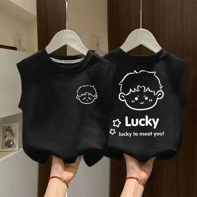 Pure Cotton Baby Vests Short Sleeve Summer Boys Tops - Image 7