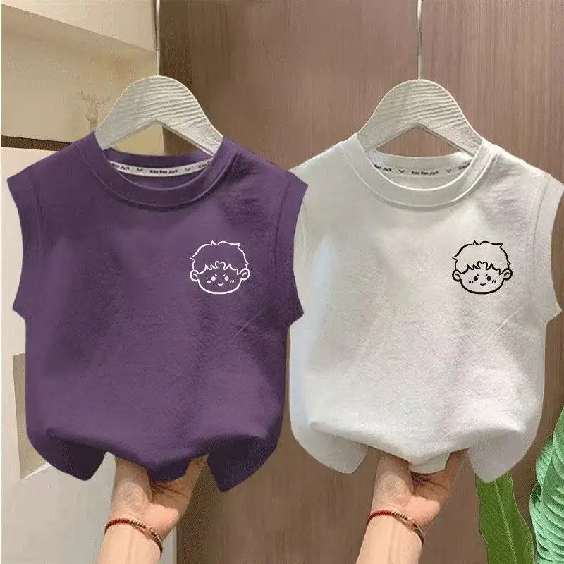 Pure Cotton Baby Vests Short Sleeve Summer Boys Tops - Image 8