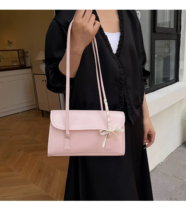 Women's Black Bow Shoulder Bag 2025 Luxury Stylish — feature 1