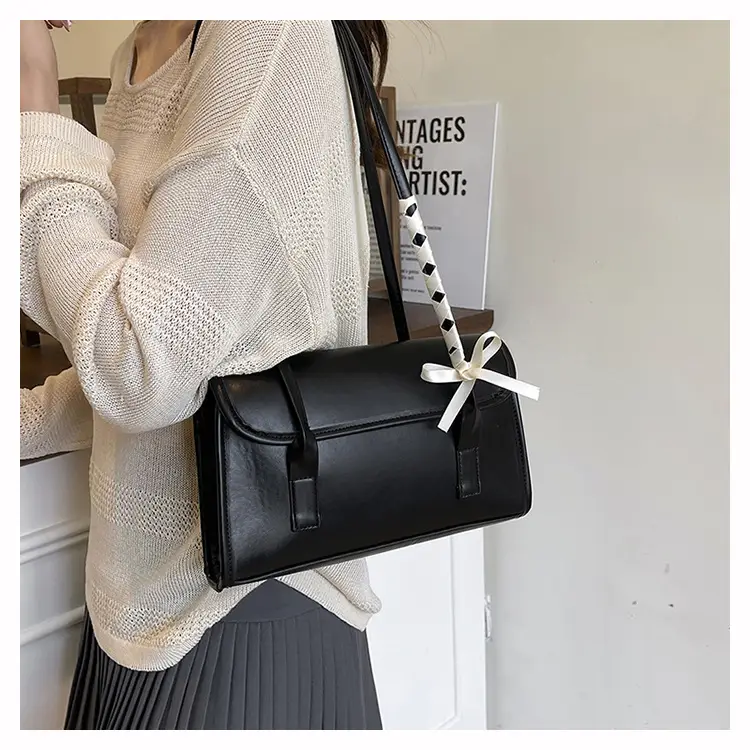 Women's Black Bow Shoulder Bag 2025 Luxury Stylish — feature 12