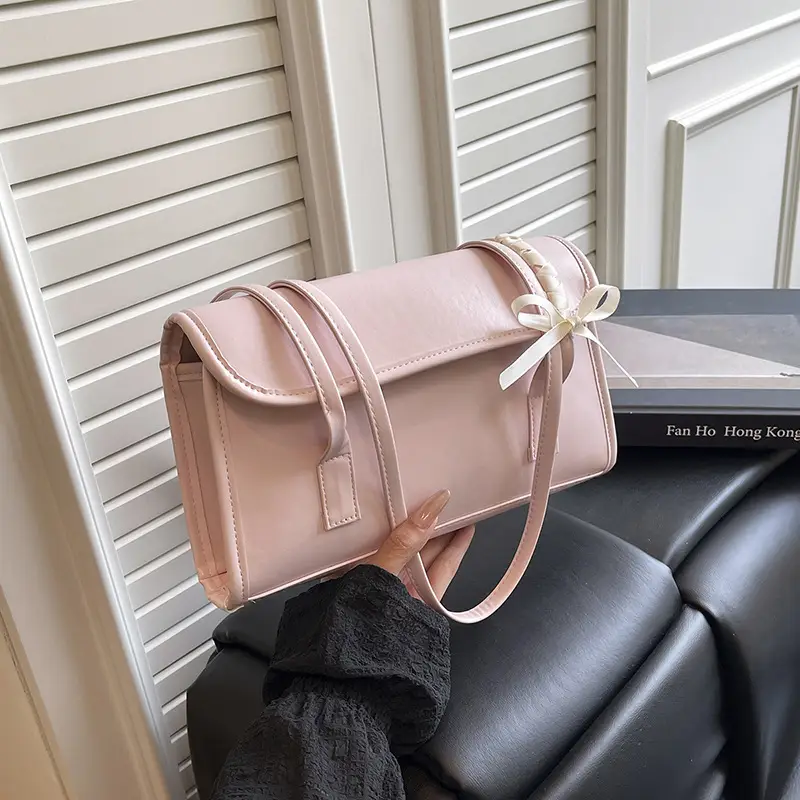 Women's Black Bow Shoulder Bag 2025 Luxury Stylish - Image 2