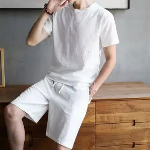 Men Brown Belted Cargo Shorts Summer Large Pocket Loose Straight Mid Length — feature 27