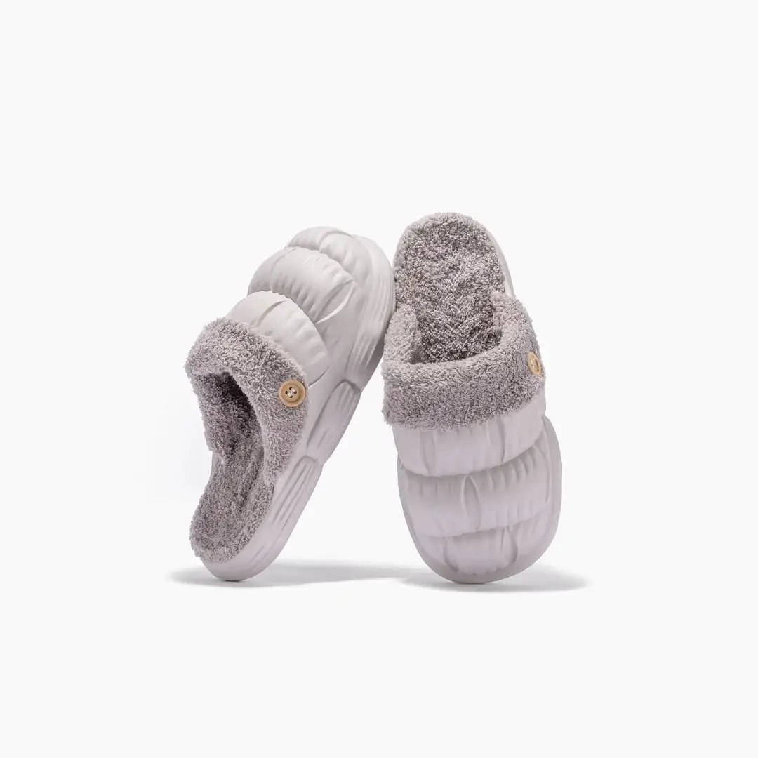 Thick-Soled Women's Outdoor Height-Increasing Trendy Plush Cotton Slippers Winter New Indoor Home Slippers - Image 2