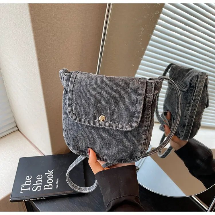 Denim Crossbody Bag for Women Retro Casual Mobile Phone Bag — feature 23