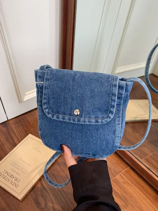 Denim Crossbody Bag Women Retro Mobile Phone Bag