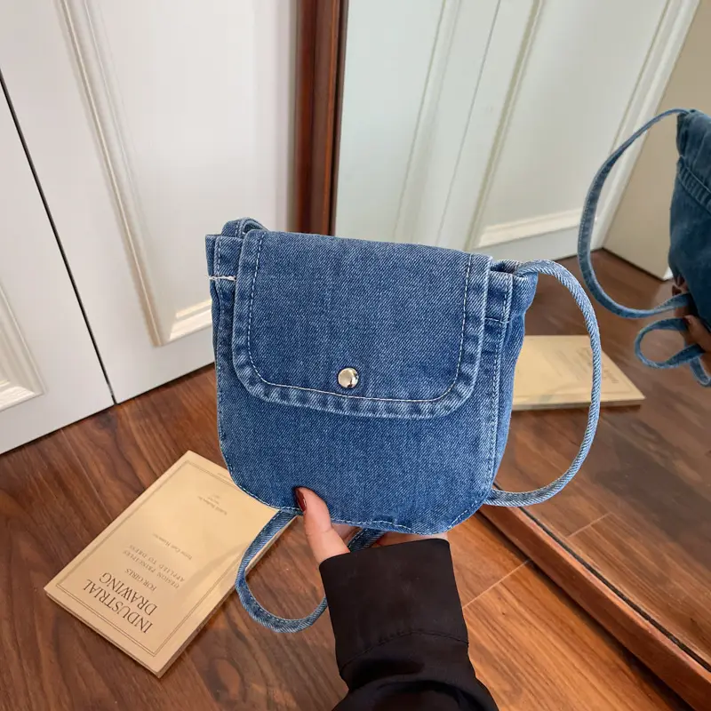 Denim Crossbody Bag Women Retro Mobile Phone Bag