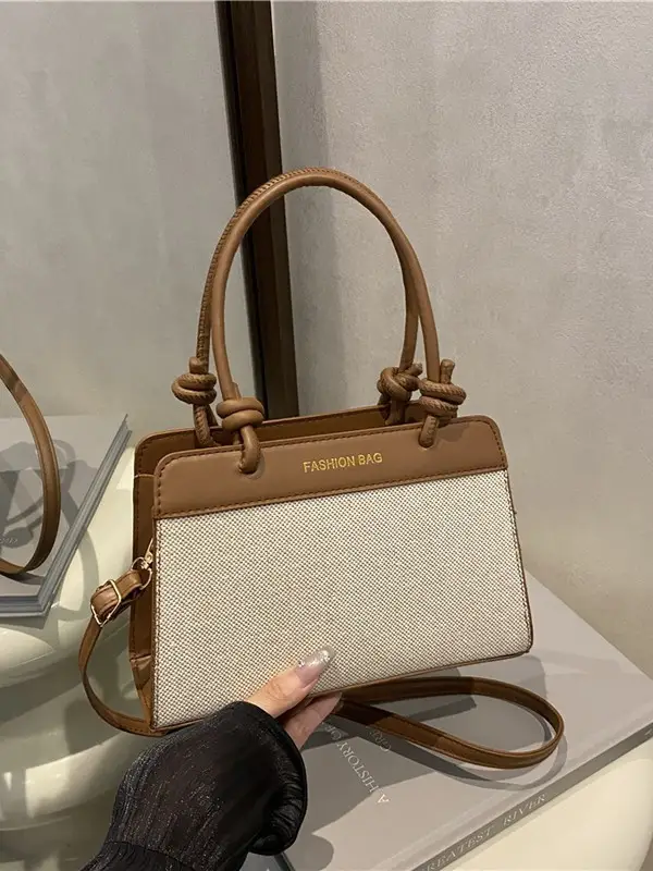 2026 Summer Shoulder Bag Brown White Korean Style Elegant Women's Handbag - Image 4