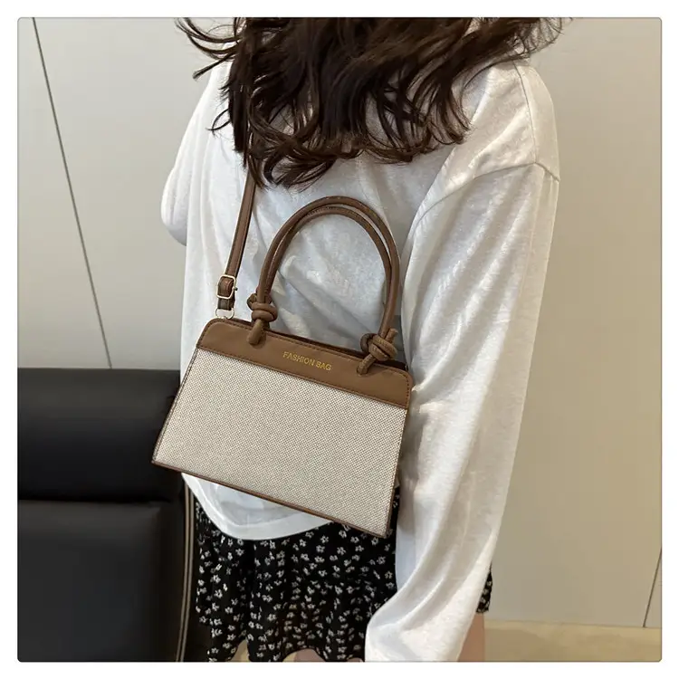 2026 Summer Shoulder Bag Brown White Korean Style Elegant Women's Handbag — feature 10