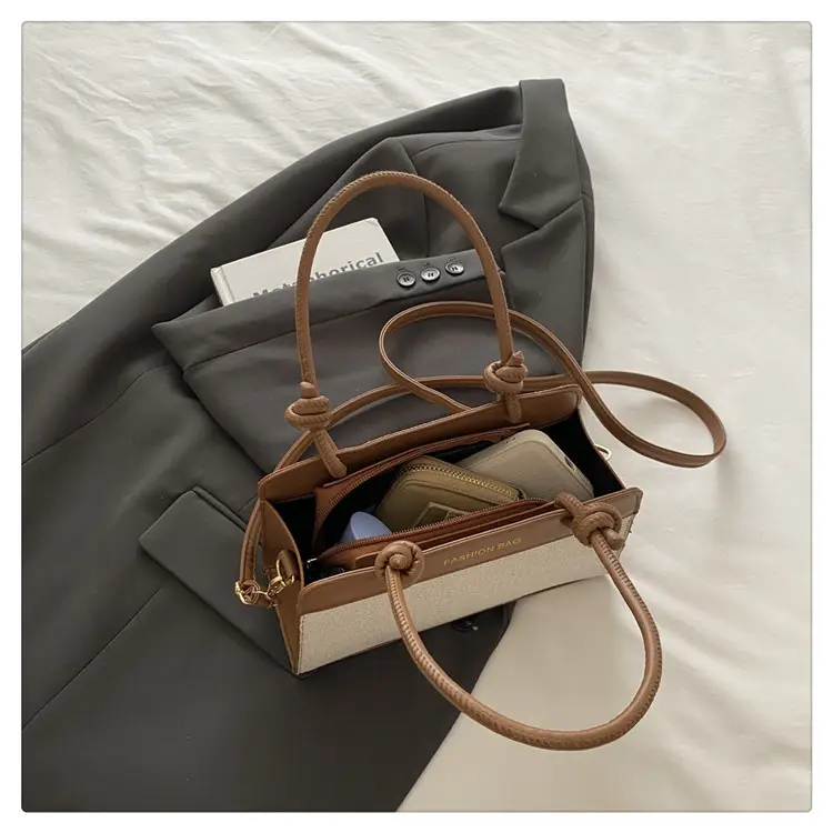 2026 Summer Shoulder Bag Brown White Korean Style Elegant Women's Handbag — feature 14