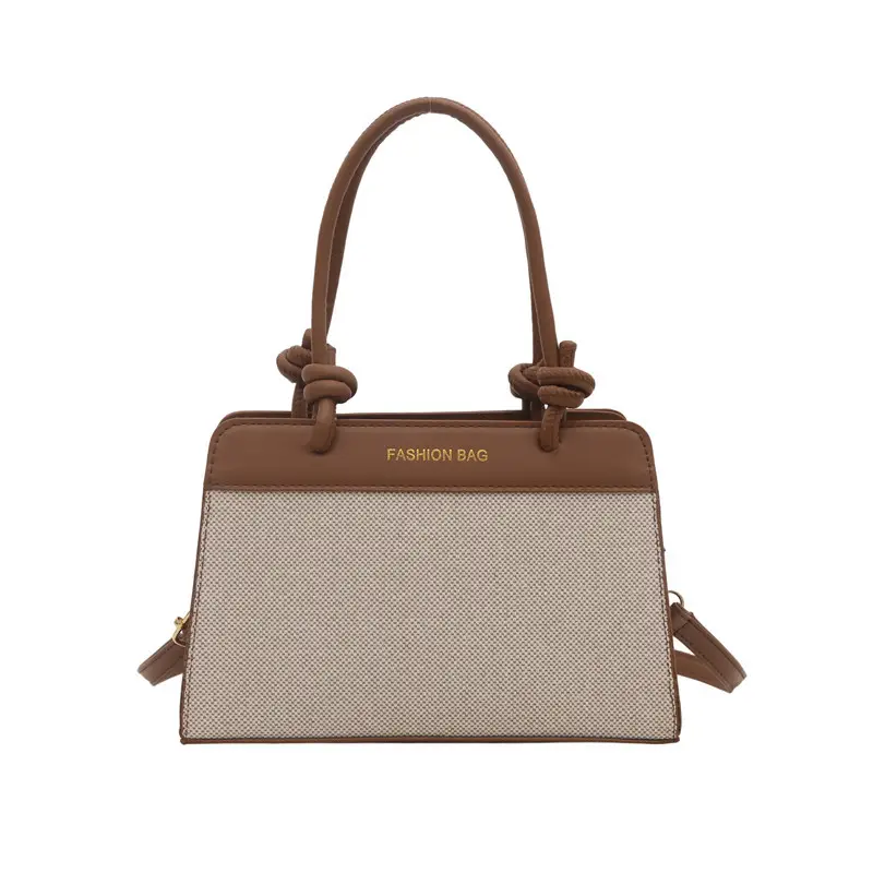 2026 Summer Shoulder Bag Brown White Korean Style Elegant Women's Handbag - Image 3