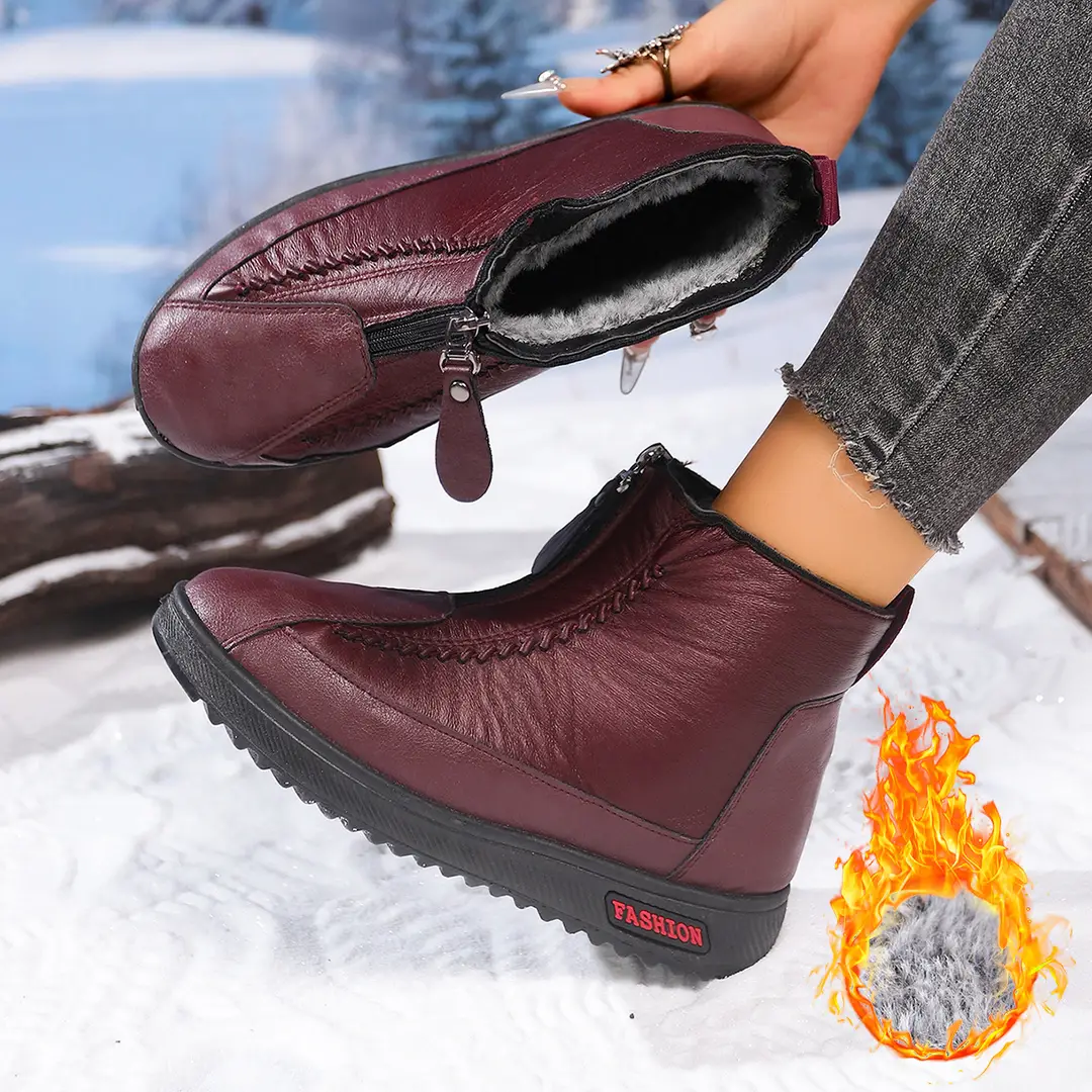 Winter Thickeneded Velvet Warm Boots Mom Soft Sole Middle-Aged and Elderly Women's Shoes Cross-Border Amazon Temu Dropshipping