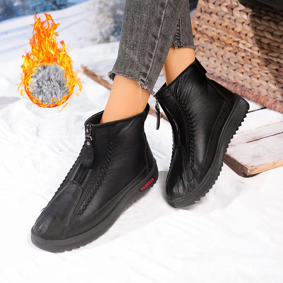 Winter Thickeneded Velvet Warm Boots Mom Soft Sole Middle-Aged and Elderly Women's Shoes Cross-Border Amazon Temu Dropshipping