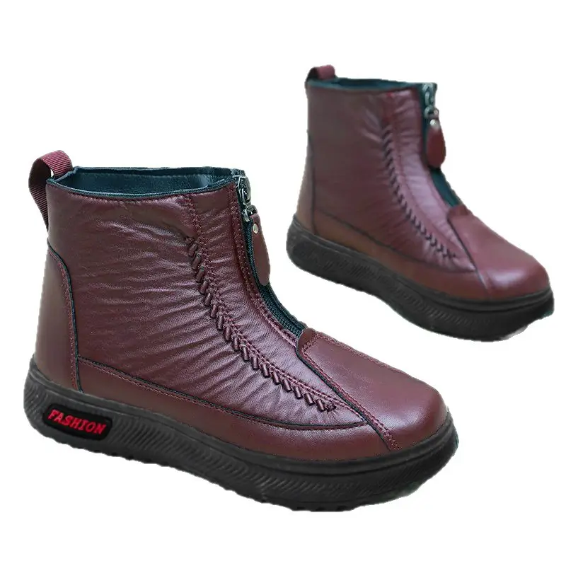 Winter Thickeneded Velvet Warm Boots Mom Soft Sole Middle-Aged and Elderly Women's Shoes Cross-Border Amazon Temu Dropshipping
