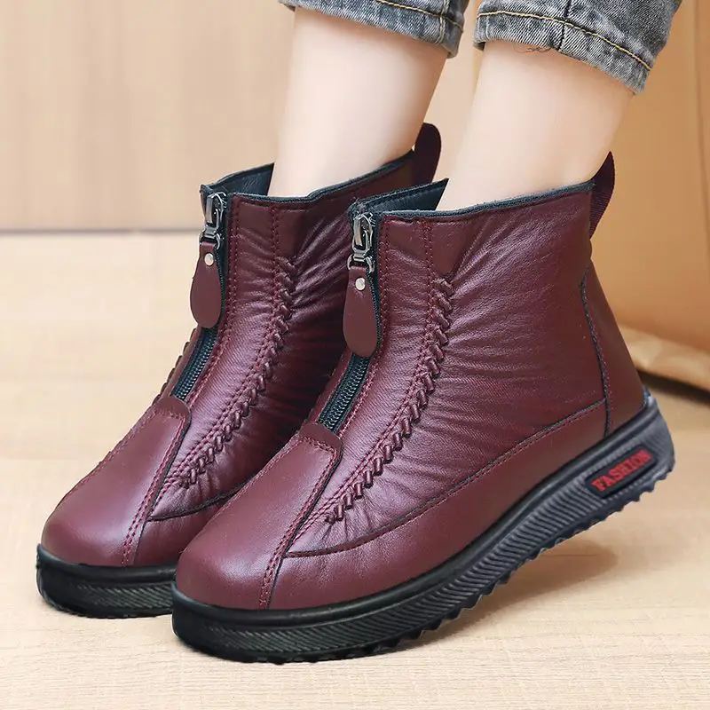 Winter Thickeneded Velvet Warm Boots Mom Soft Sole Middle-Aged and Elderly Women's Shoes Cross-Border Amazon Temu Dropshipping