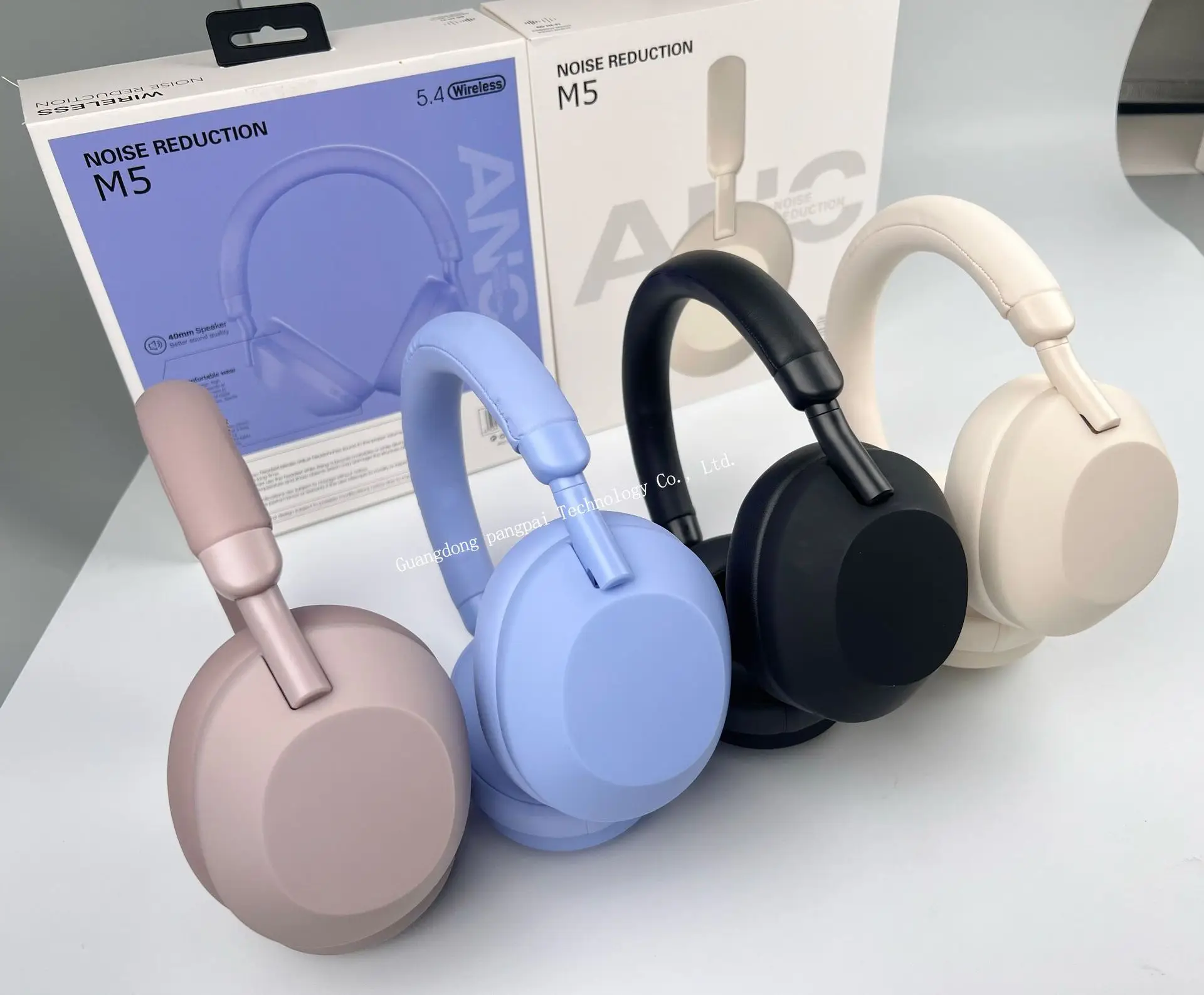 Bluetooth Headset with ANC Light Blue Active Noise Cancellation — feature 3