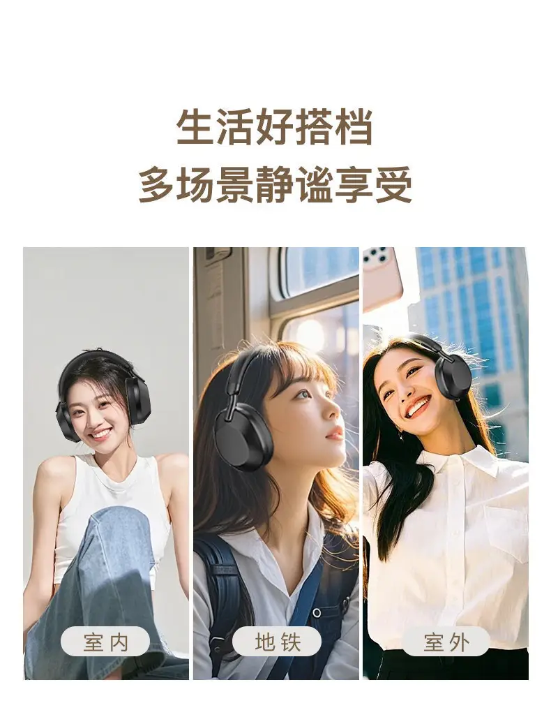 Bluetooth Headset with ANC Light Blue Active Noise Cancellation — feature 7