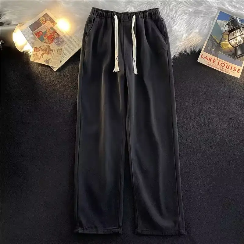 Men Elastic Waist Denim Trousers Wide Leg Autumn Winter — feature 13