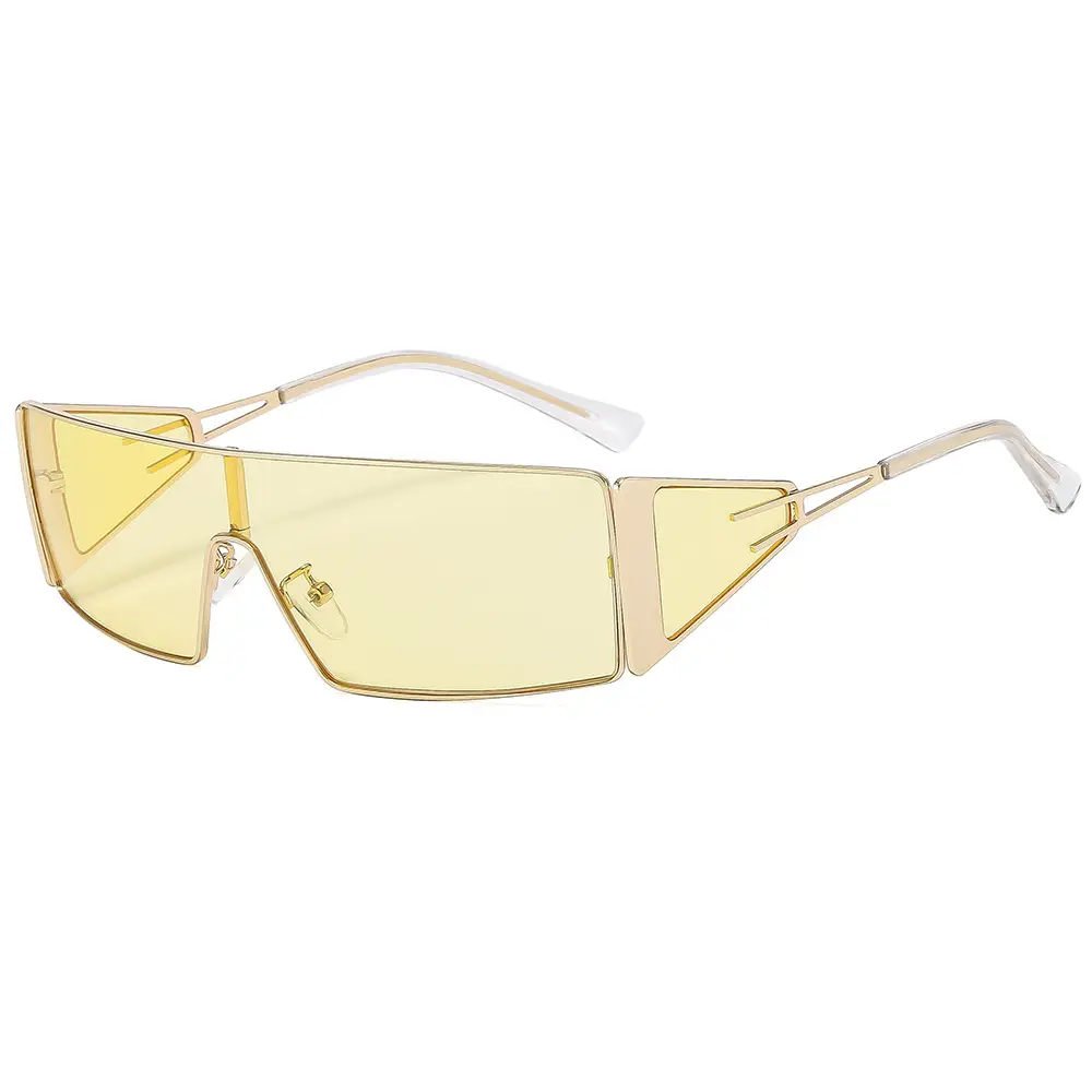 New Metal Frame Sunglasses Yellow Hot Girl Summer Cycling Outdoor