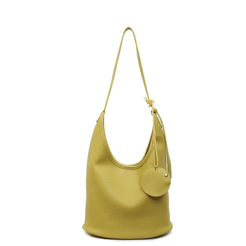 Women Korean Retro Lychee Bucket Bag 2025