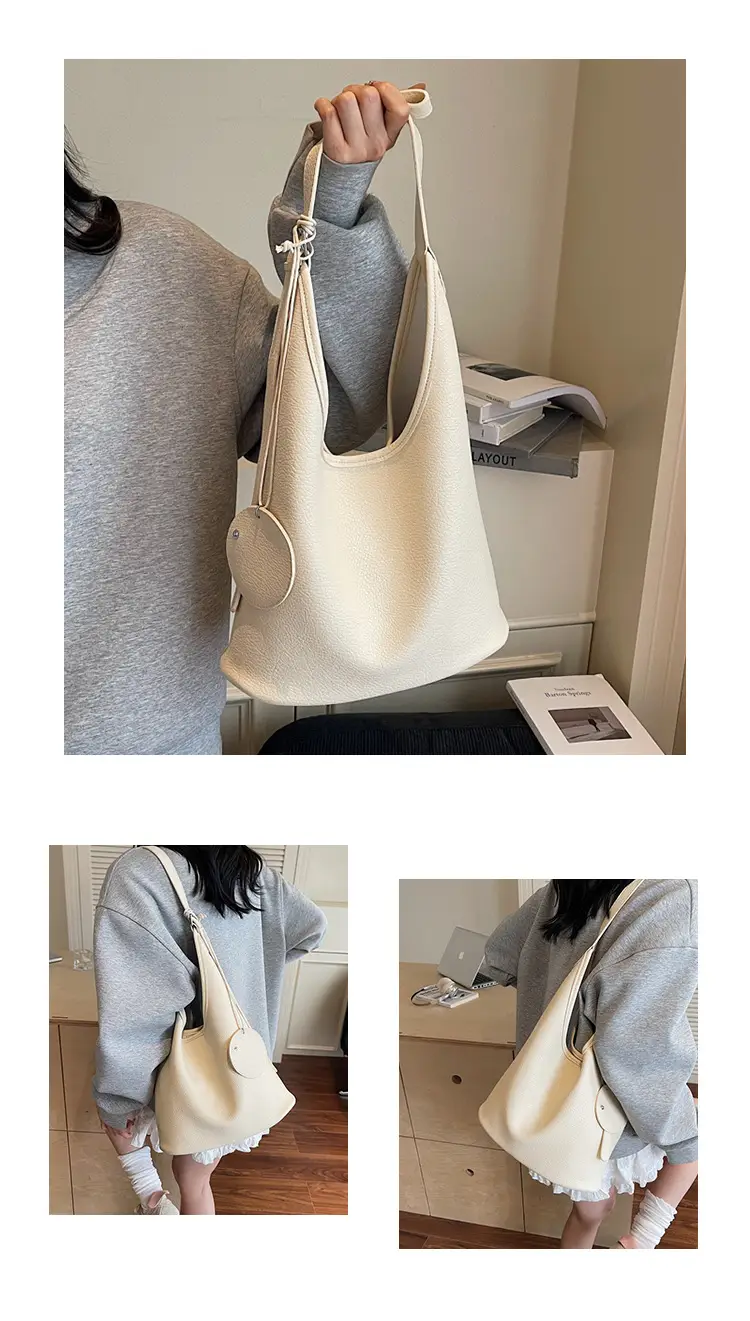 Women Korean Retro Lychee Bucket Bag 2025 — feature 10