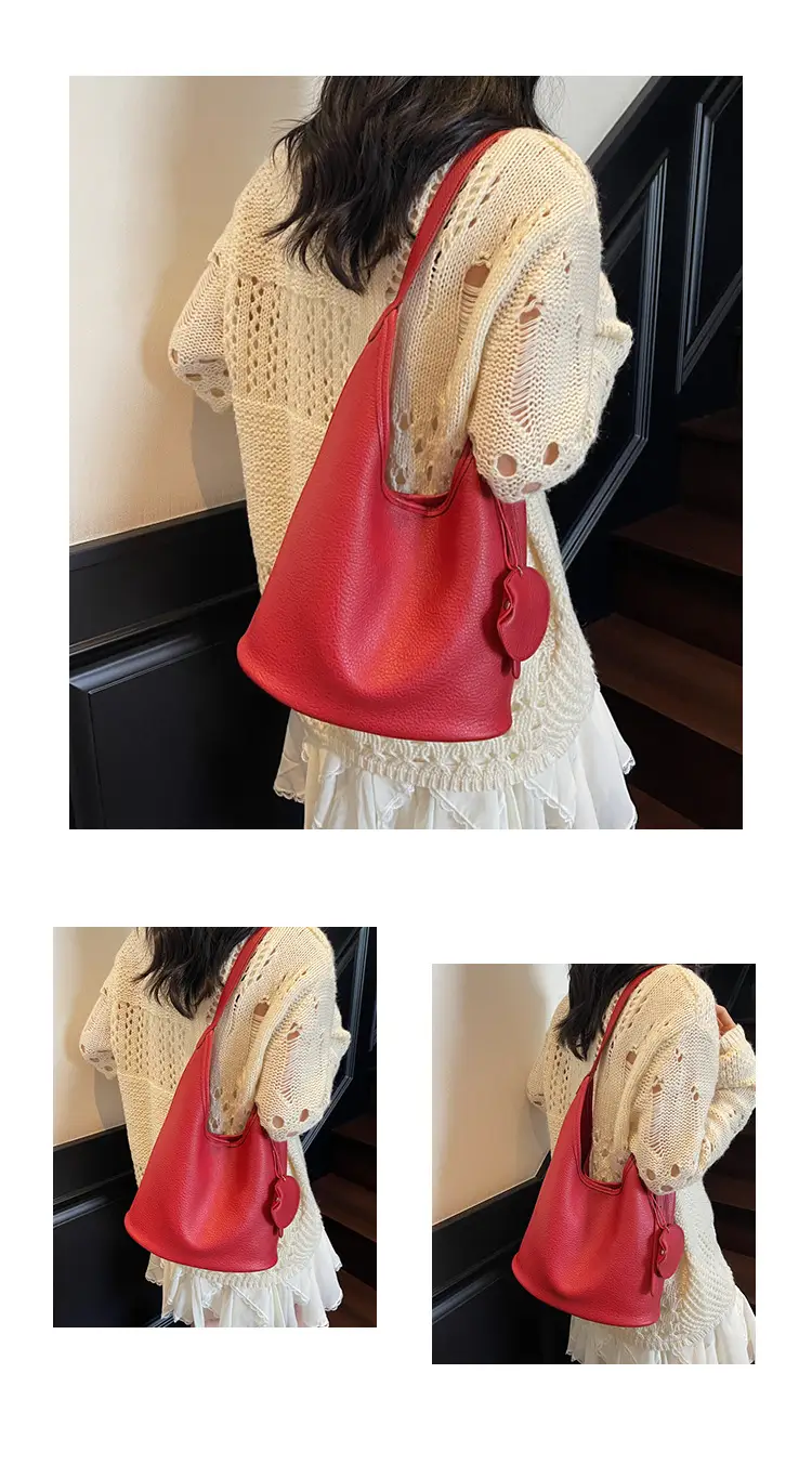 Women Korean Retro Lychee Bucket Bag 2025 — feature 11