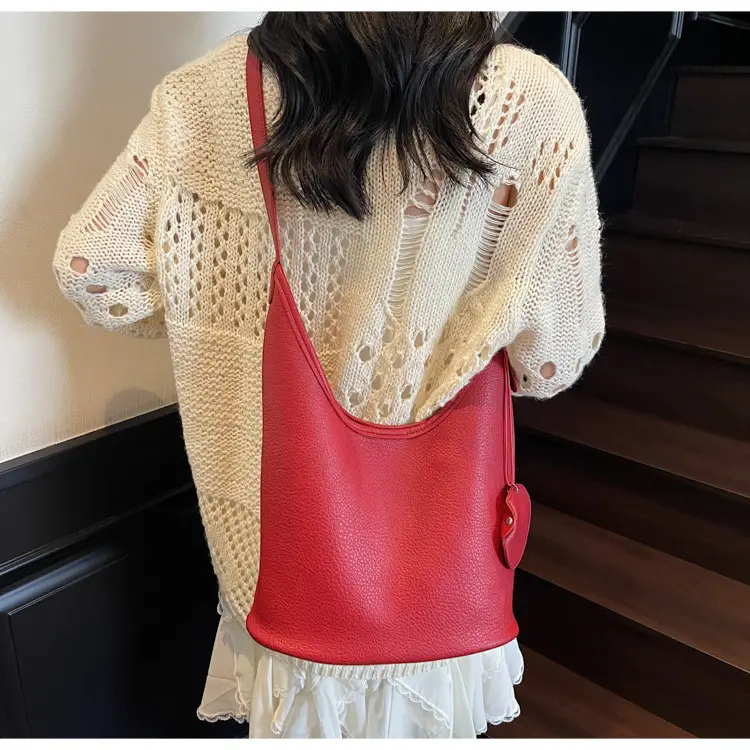 Women Korean Retro Lychee Bucket Bag 2025 — feature 21