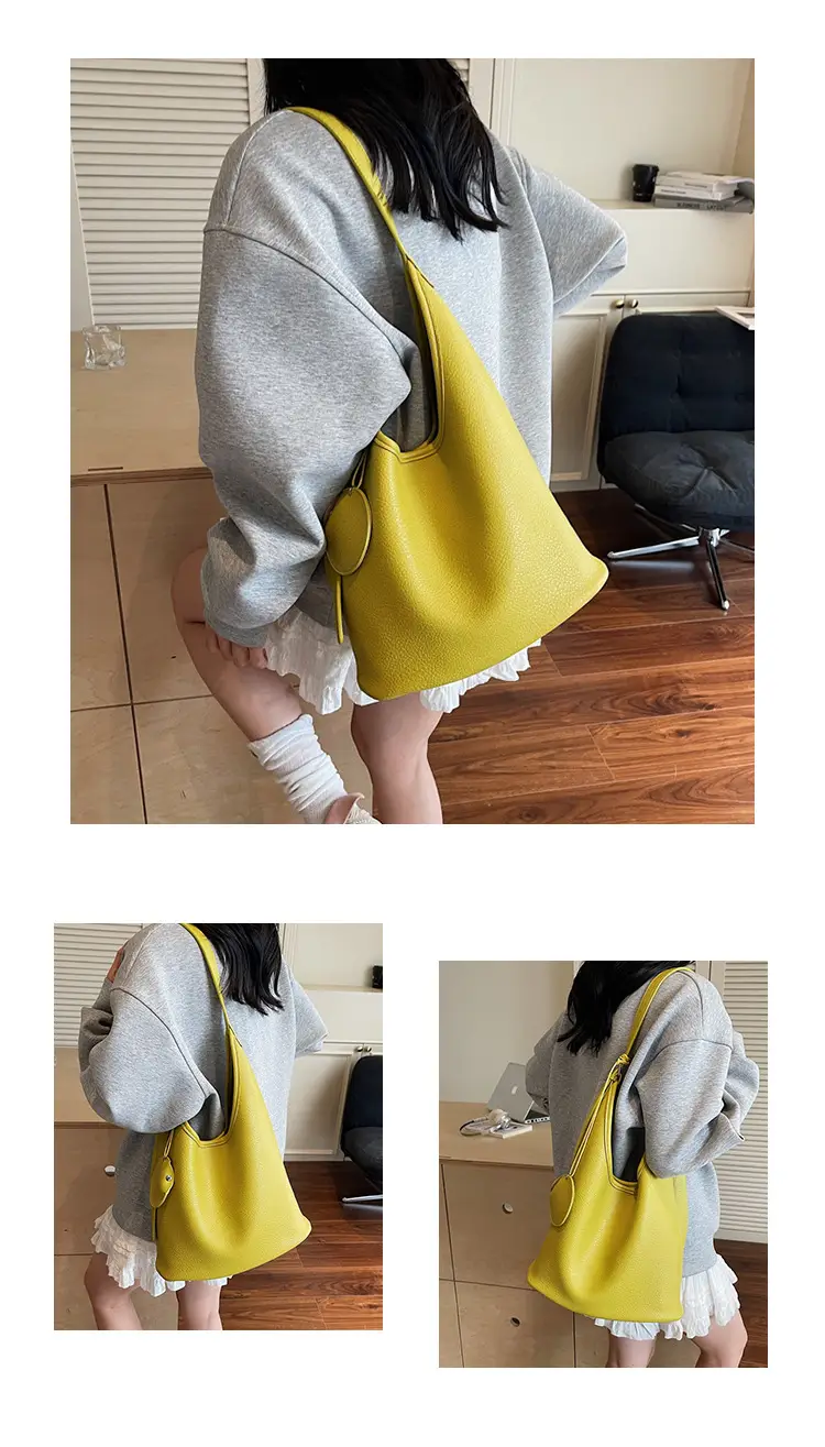 Women Korean Retro Lychee Bucket Bag 2025 — feature 9