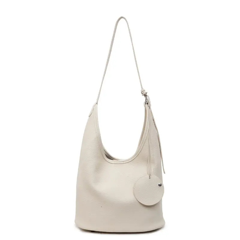 Women Korean Retro Lychee Bucket Bag 2025