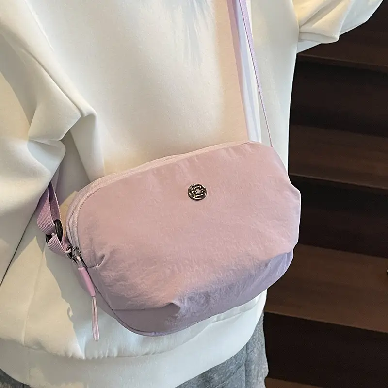Tan Nylon Crossbody Bag for Women - Image 8