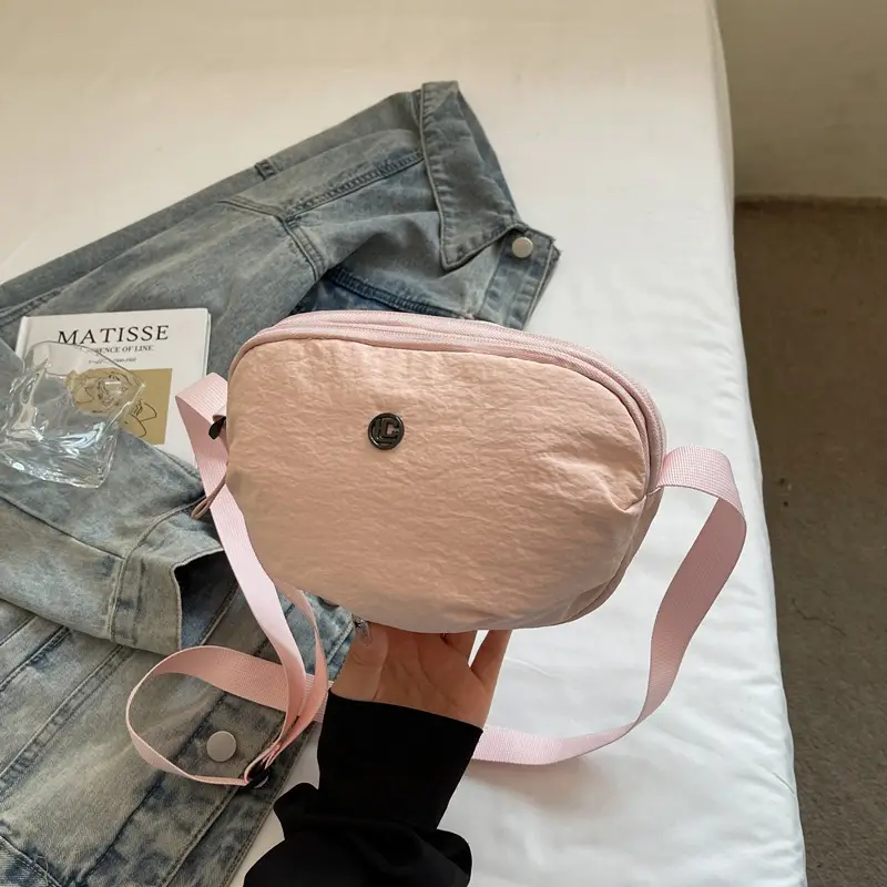 Tan Nylon Crossbody Bag for Women - Image 6