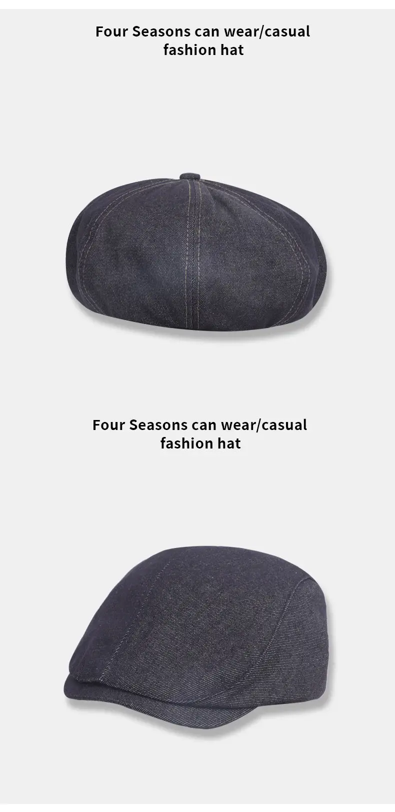 Korean Style Light Denim Women's Cap — feature 10