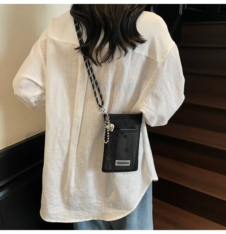 Sweet Pink Mesh Phone Bag for Women — feature 19