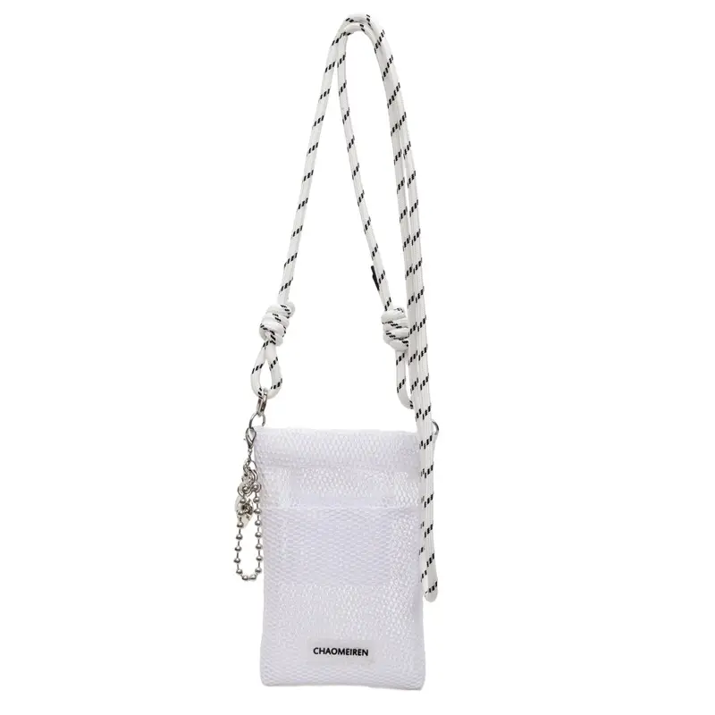 Sweet Pink Mesh Phone Bag for Women - Image 3