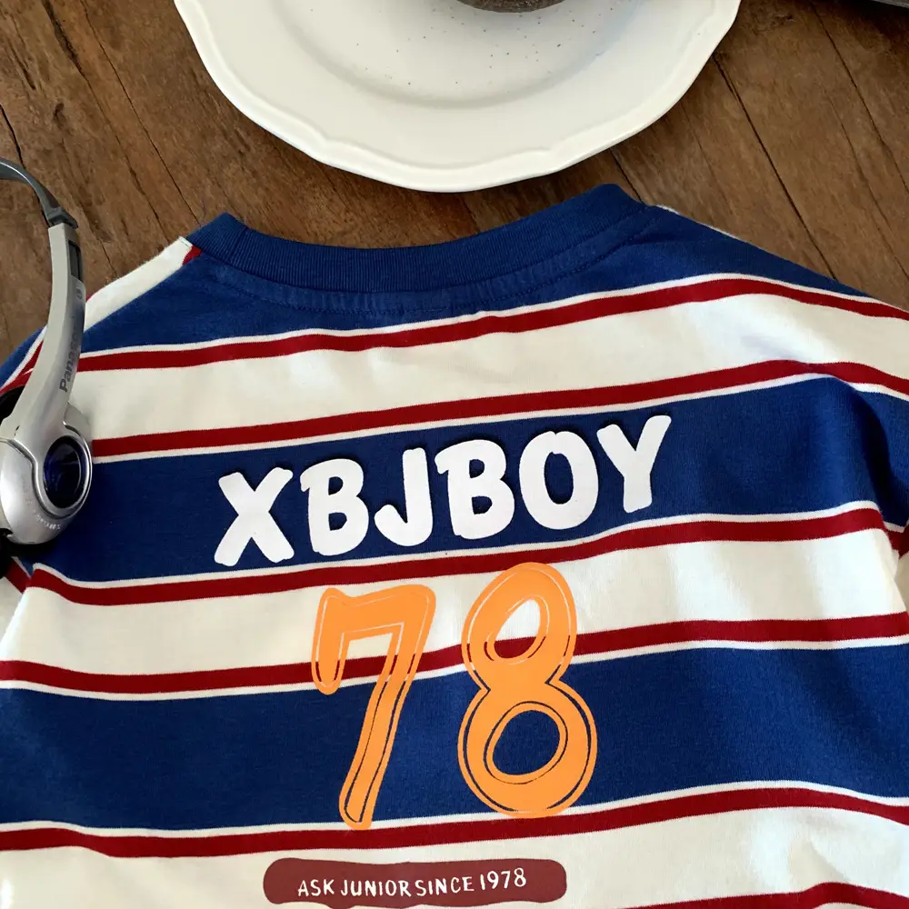 Boys Striped T-Shirt Blue Red White 7 — feature 7