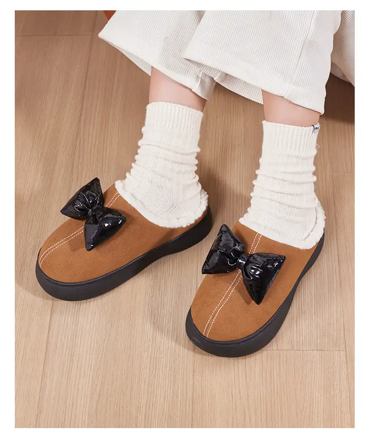 Women's Autumn and Winter Fleece-Lined Warm Thick-Soled Cotton Slippers That Feel Like Stepping on Shit, Stain-Resistant, Cute and Deodorant, Women's Winter Home Cotton Slippers — feature 16