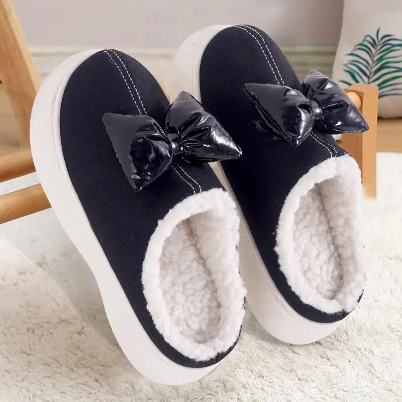Women's Autumn and Winter Fleece-Lined Warm Thick-Soled Cotton Slippers That Feel Like Stepping on Shit, Stain-Resistant, Cute and Deodorant, Women's Winter Home Cotton Slippers