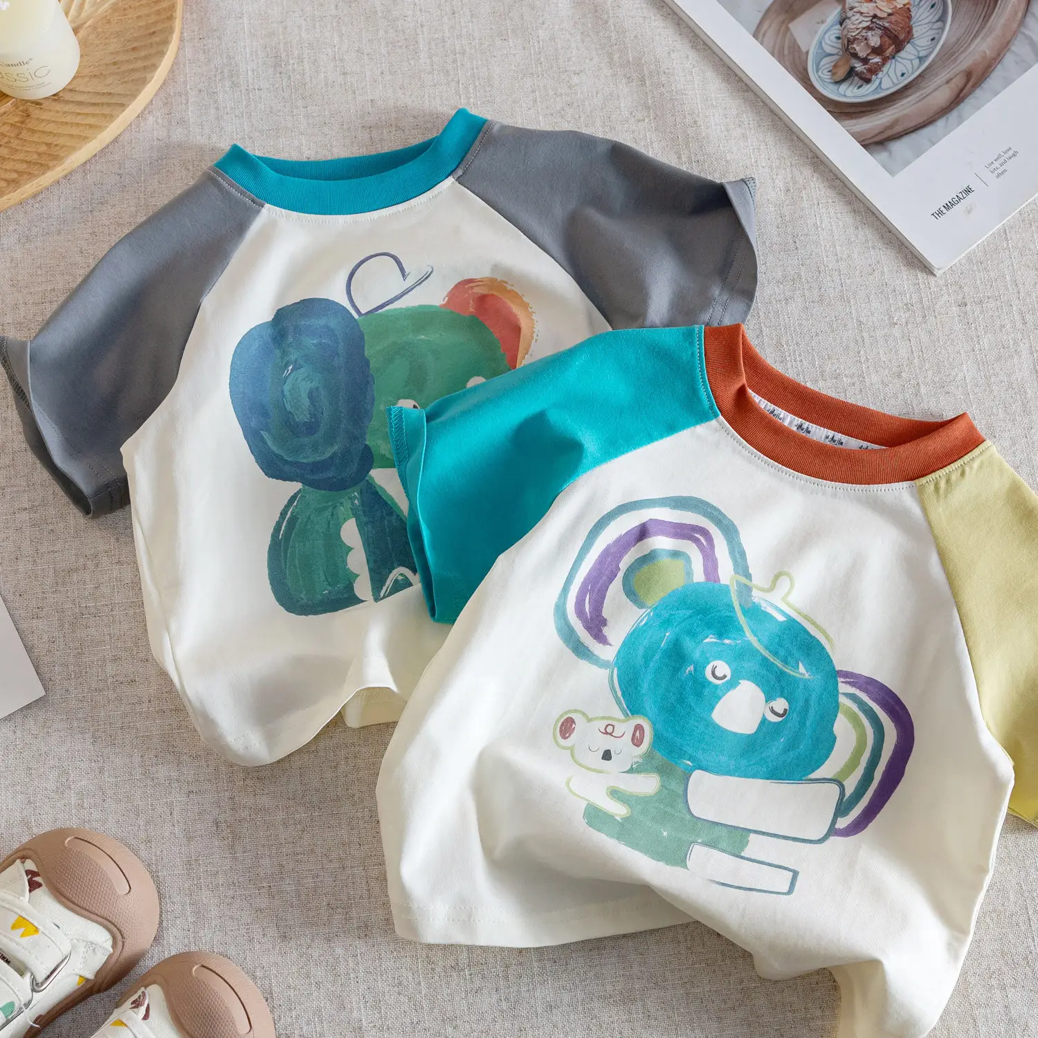 Cartoon Elephant T-Shirt for Boys Pure Cotton Summer