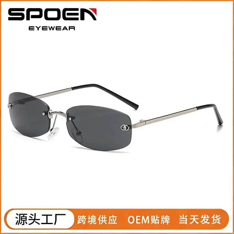 Anti-UV Rimless Sunglasses for Women High-End Jennie's Style - Image 6