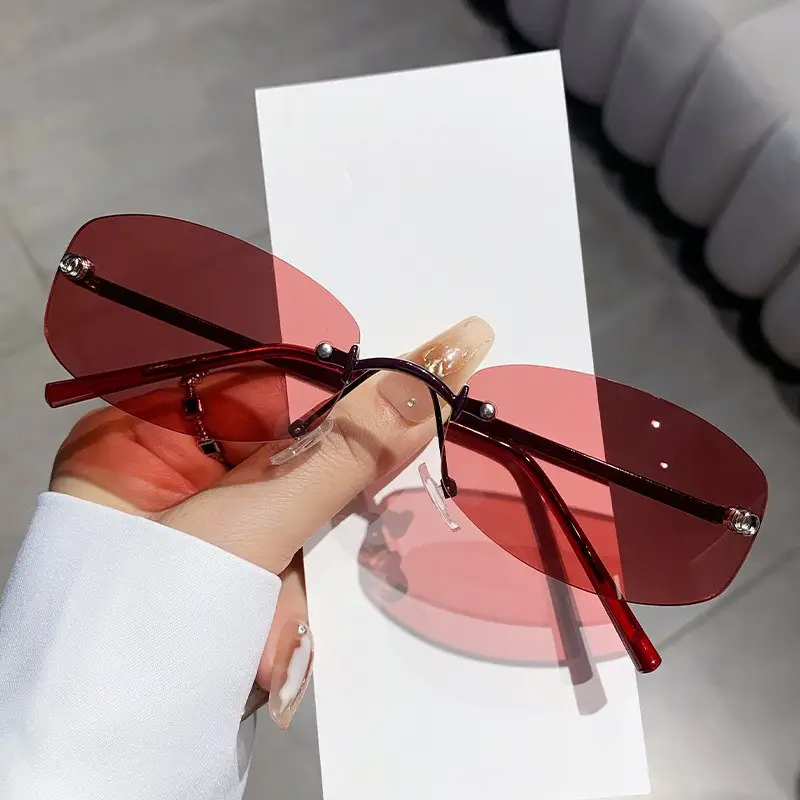 Anti-UV Rimless Sunglasses for Women High-End Jennie's Style - Image 9
