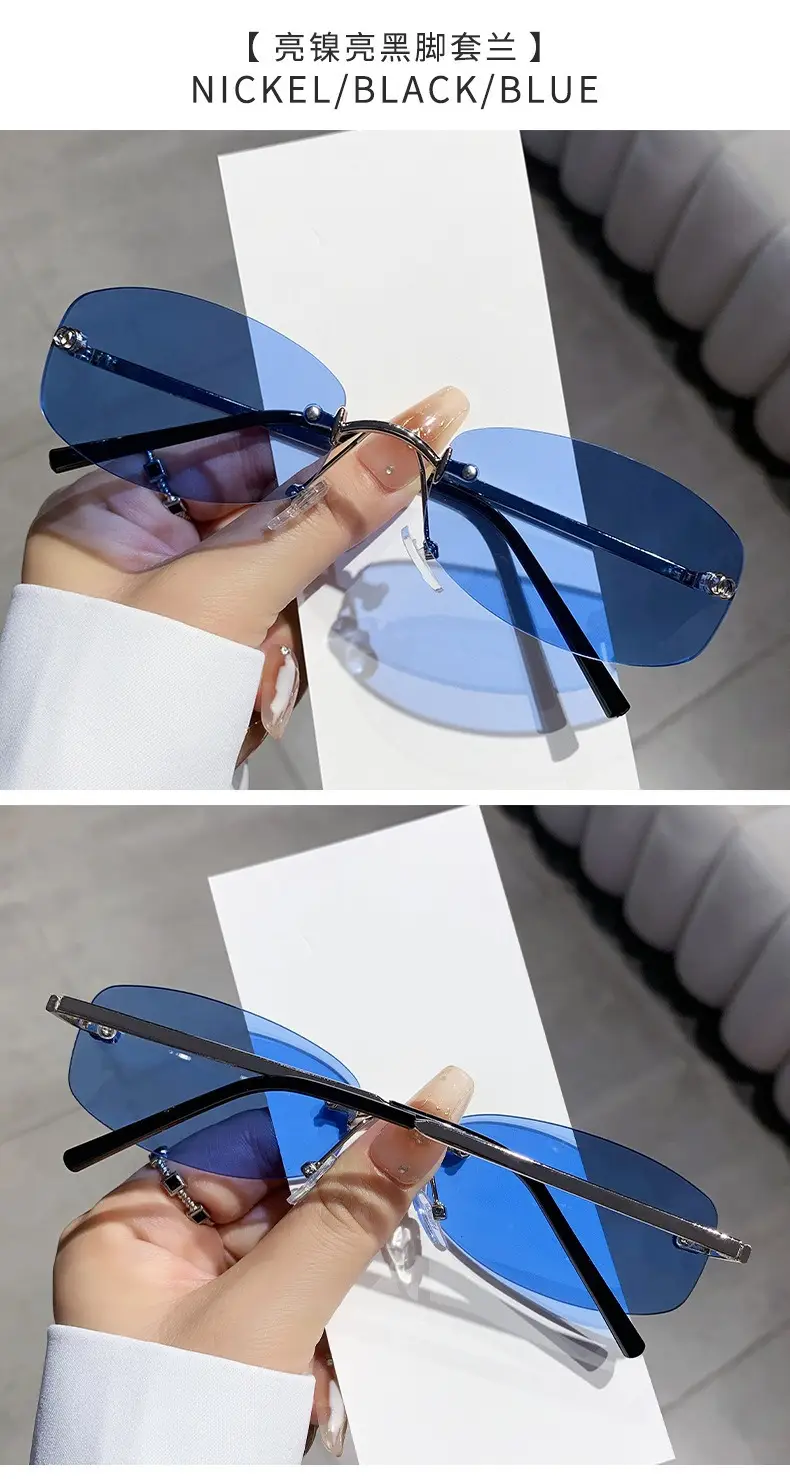 Anti-UV Rimless Sunglasses for Women High-End Jennie's Style β feature 14