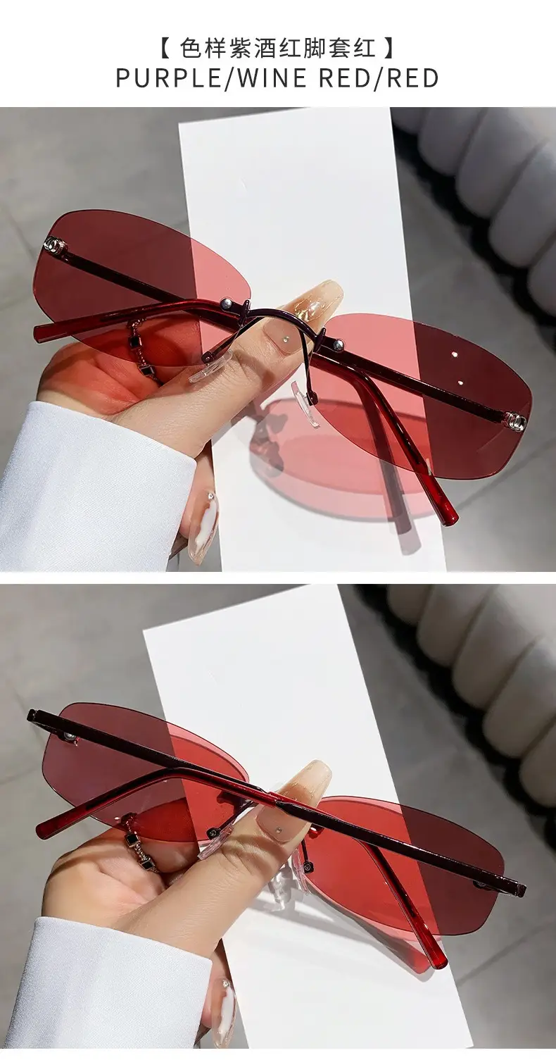 Anti-UV Rimless Sunglasses for Women High-End Jennie's Style β feature 16