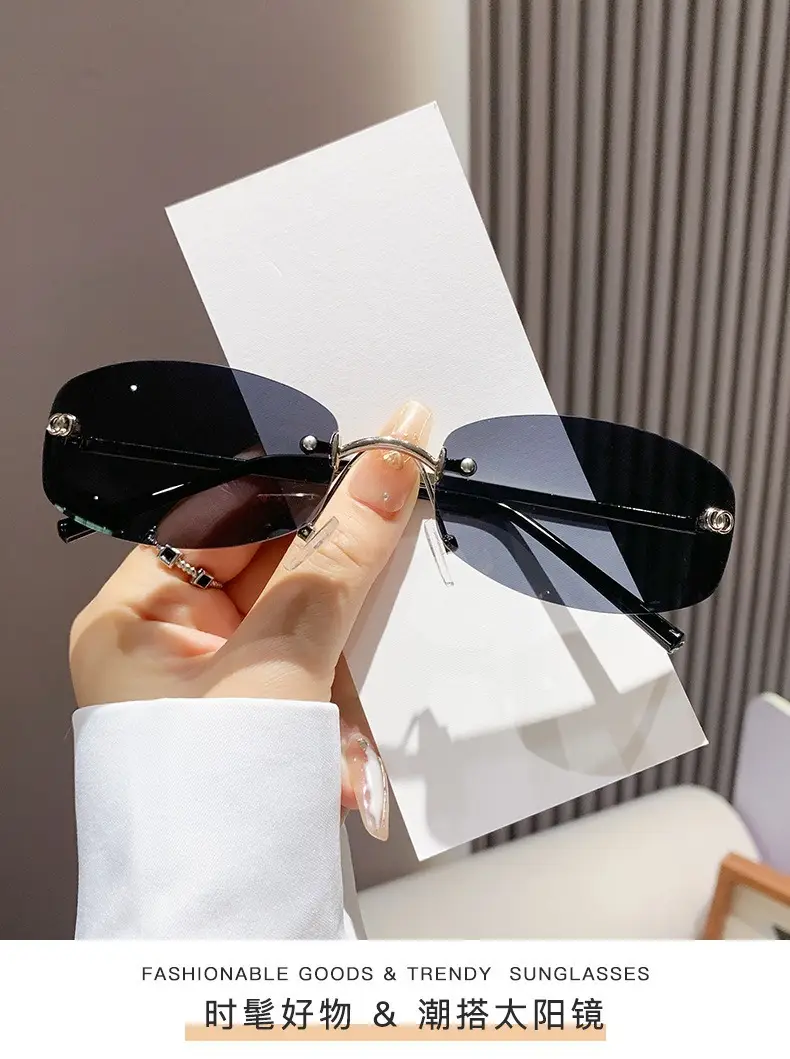 Anti-UV Rimless Sunglasses for Women High-End Jennie's Style β feature 5
