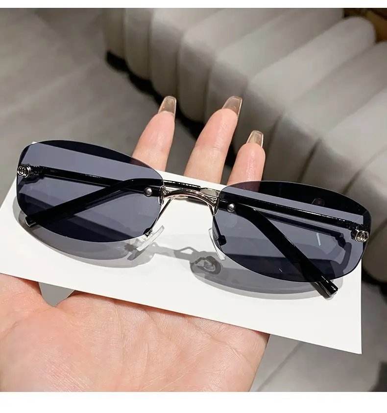 Anti-UV Rimless Sunglasses for Women High-End Jennie's Style β feature 7
