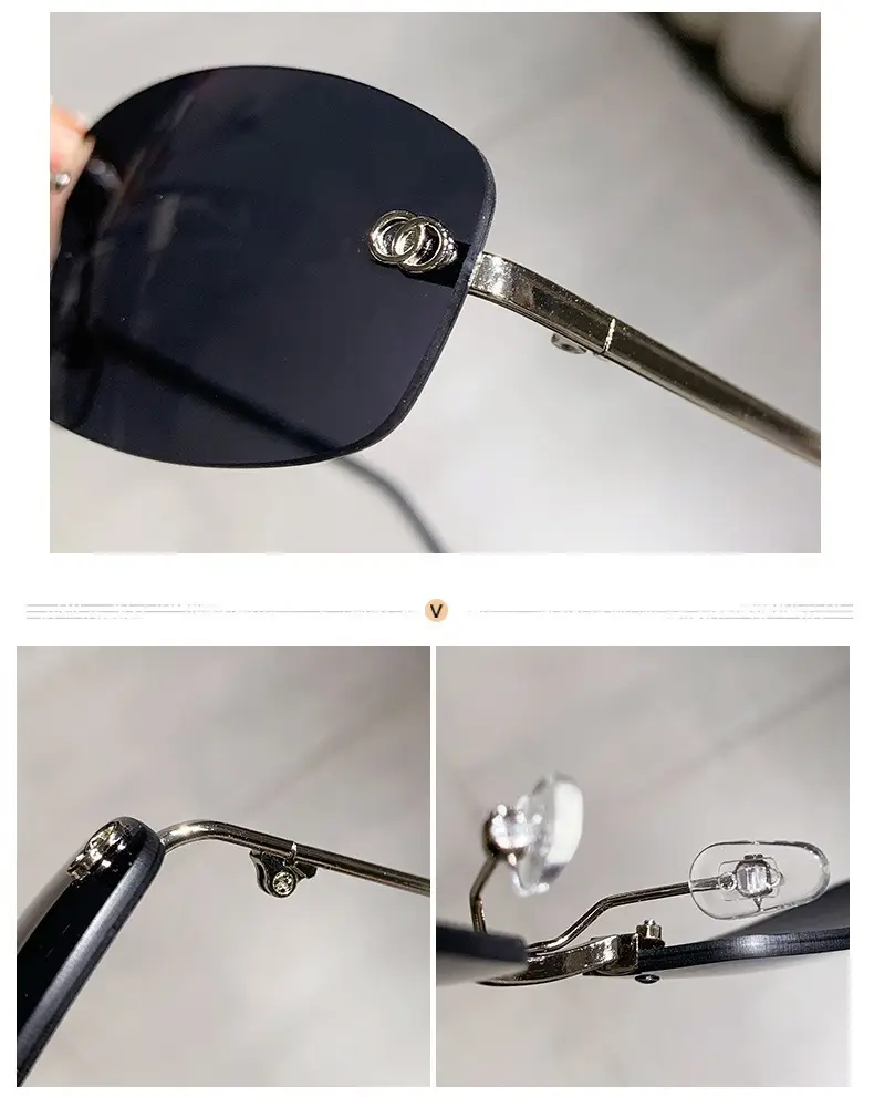 Anti-UV Rimless Sunglasses for Women High-End Jennie's Style β feature 8