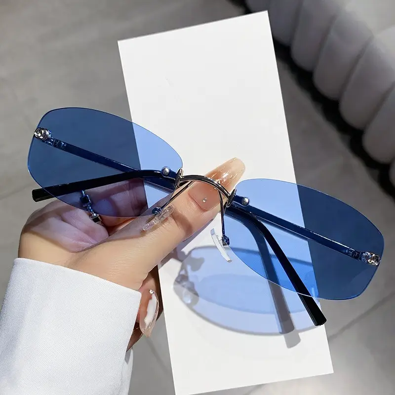 Anti-UV Rimless Sunglasses for Women High-End Jennie's Style - Image 3