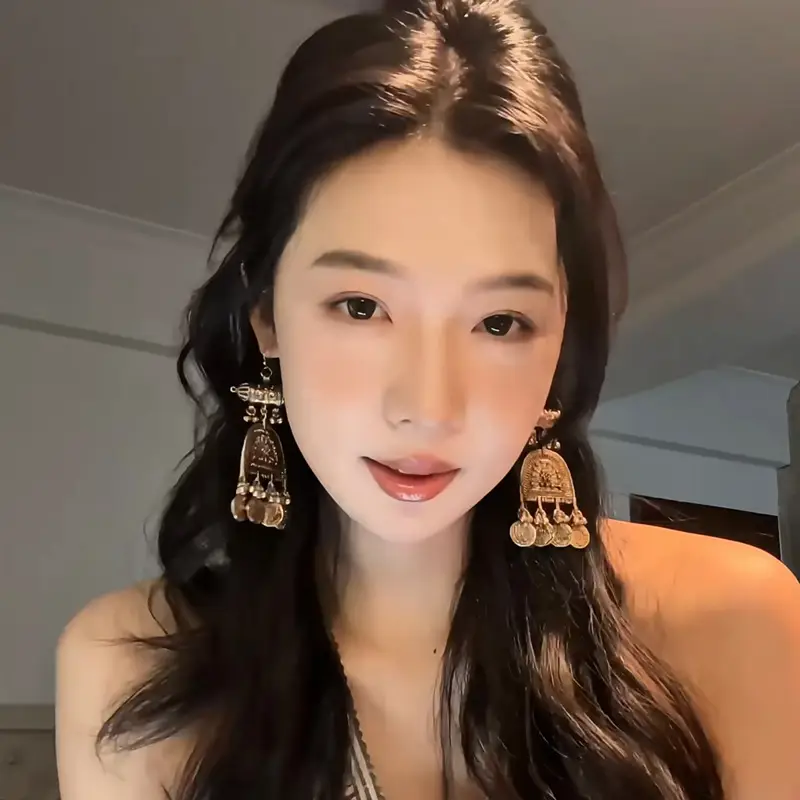 Retro Ethnic Style Round Cut Out Earrings Bohemian Elegant Elegant Earrings Niche Fashion Accessible Luxury Earrings for Women