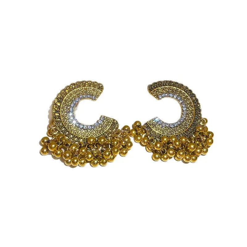 Retro Ethnic Style Round Cut Out Earrings Bohemian Elegant Elegant Earrings Niche Fashion Accessible Luxury Earrings for Women