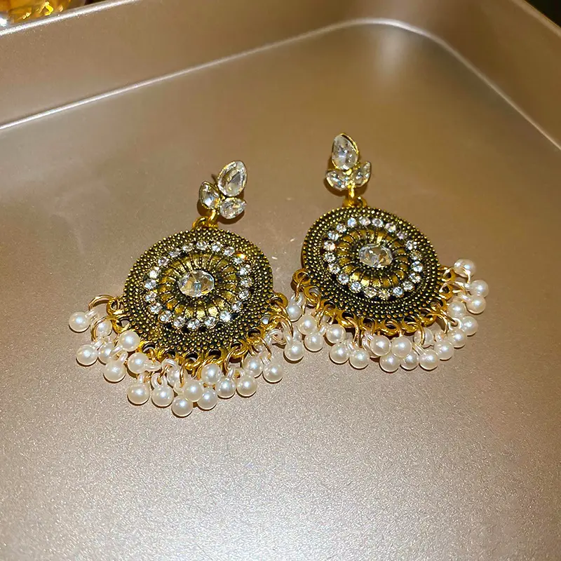 Retro Ethnic Style Round Cut Out Earrings Bohemian Elegant Elegant Earrings Niche Fashion Accessible Luxury Earrings for Women — feature 14